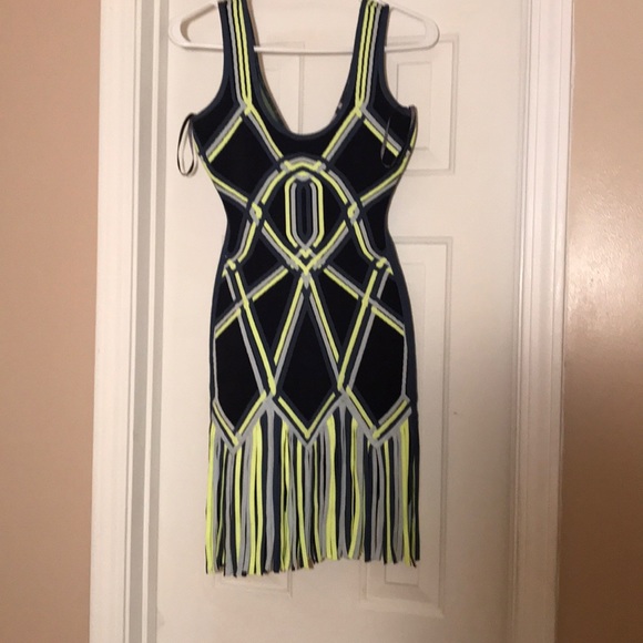 Hervé Léger in blue combo with neon accent - Picture 8 of 13